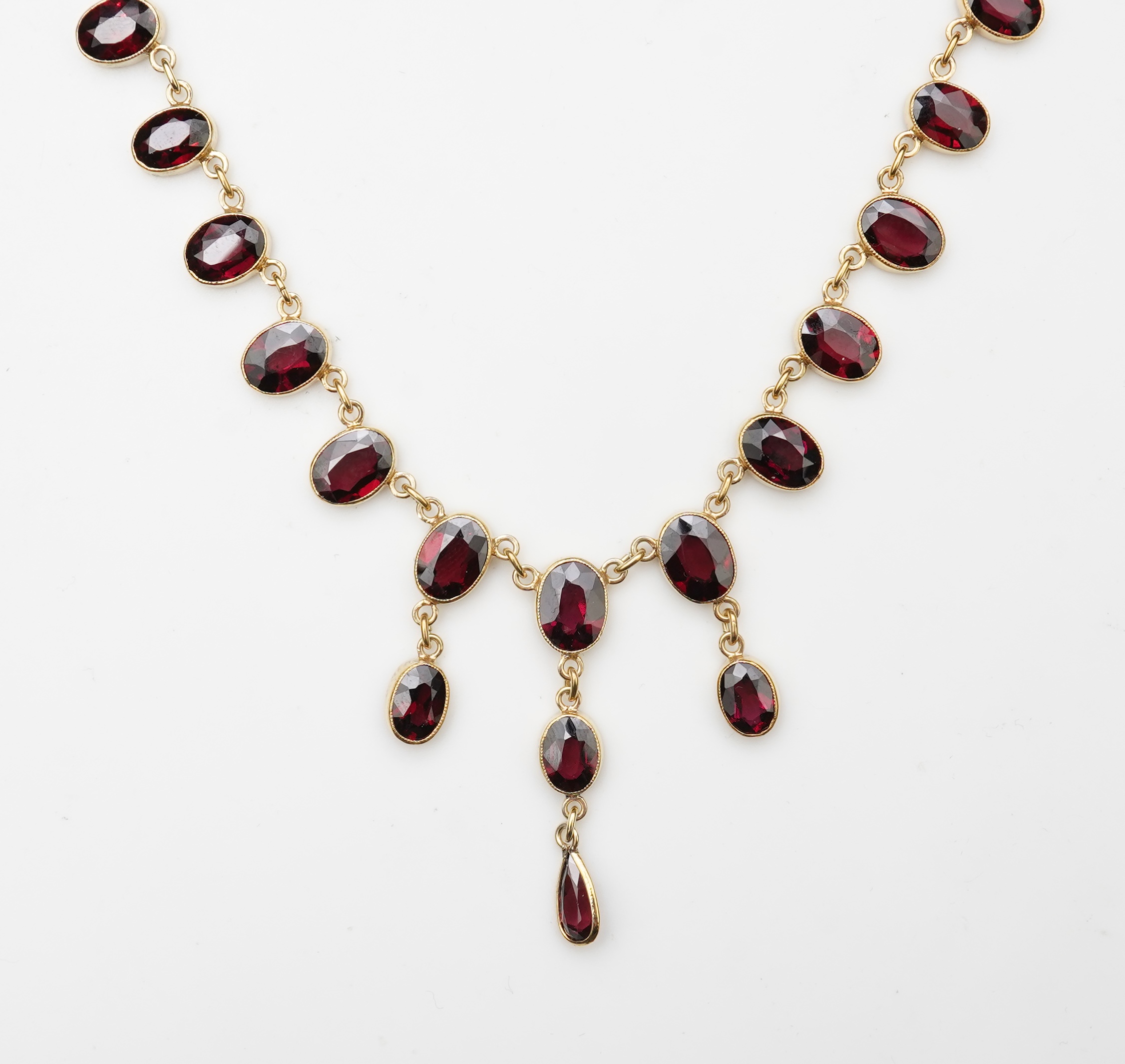 A garnet necklace